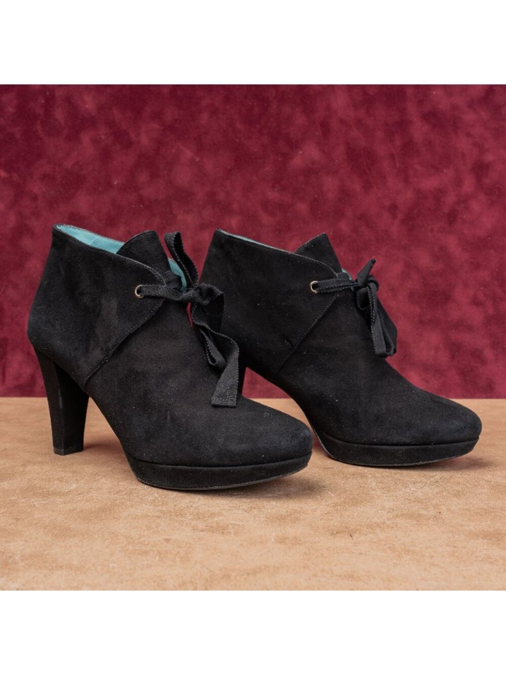 Boden Wmn Vintage Y2K Black Suede Suede Granny Victorian Lace up Boots 8US EUR38